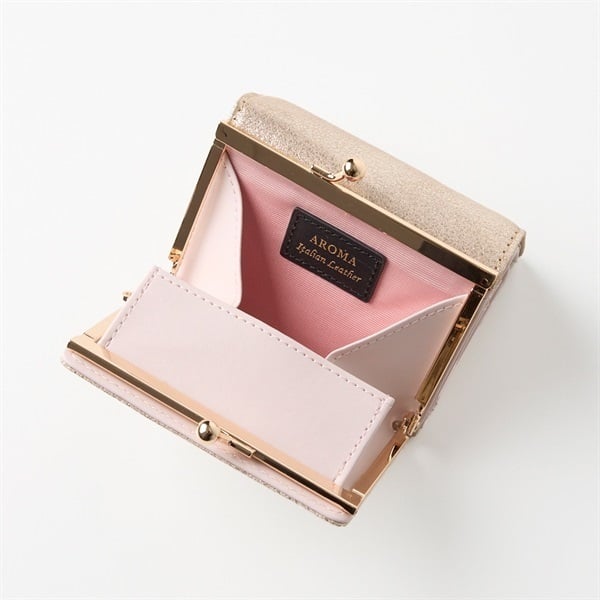 AROMA イタリアンレザーメタリックフォッグ ミニ3オリガマグチタイプ