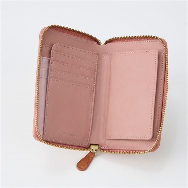 一点入荷＊H＊　134　★新品　Hush Puppiesー財布　牛革　初恋のサックスブルー！清涼感漂うむんむん香る　長財布　バツステッチアクセント hush puppies（レディース財布｜財布・ケース）：バッグ