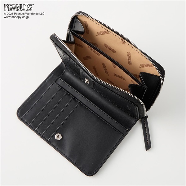 ピーナッツ（PEANUTS）75周年アートデニムラウンドファスナー折財布