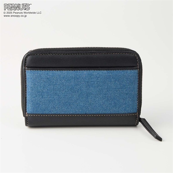 ピーナッツ（PEANUTS）75周年アートデニムラウンドファスナー折財布