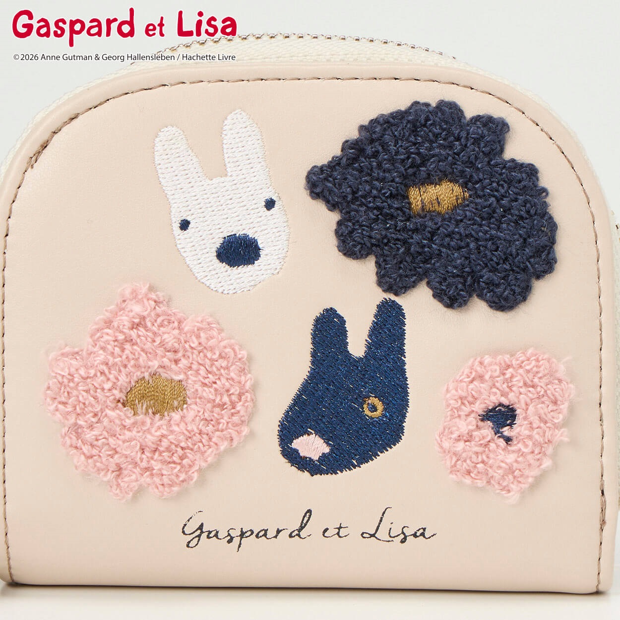 リサとガスパール 花刺繍 ラウンドファスナー折財布 | イオンスタイル