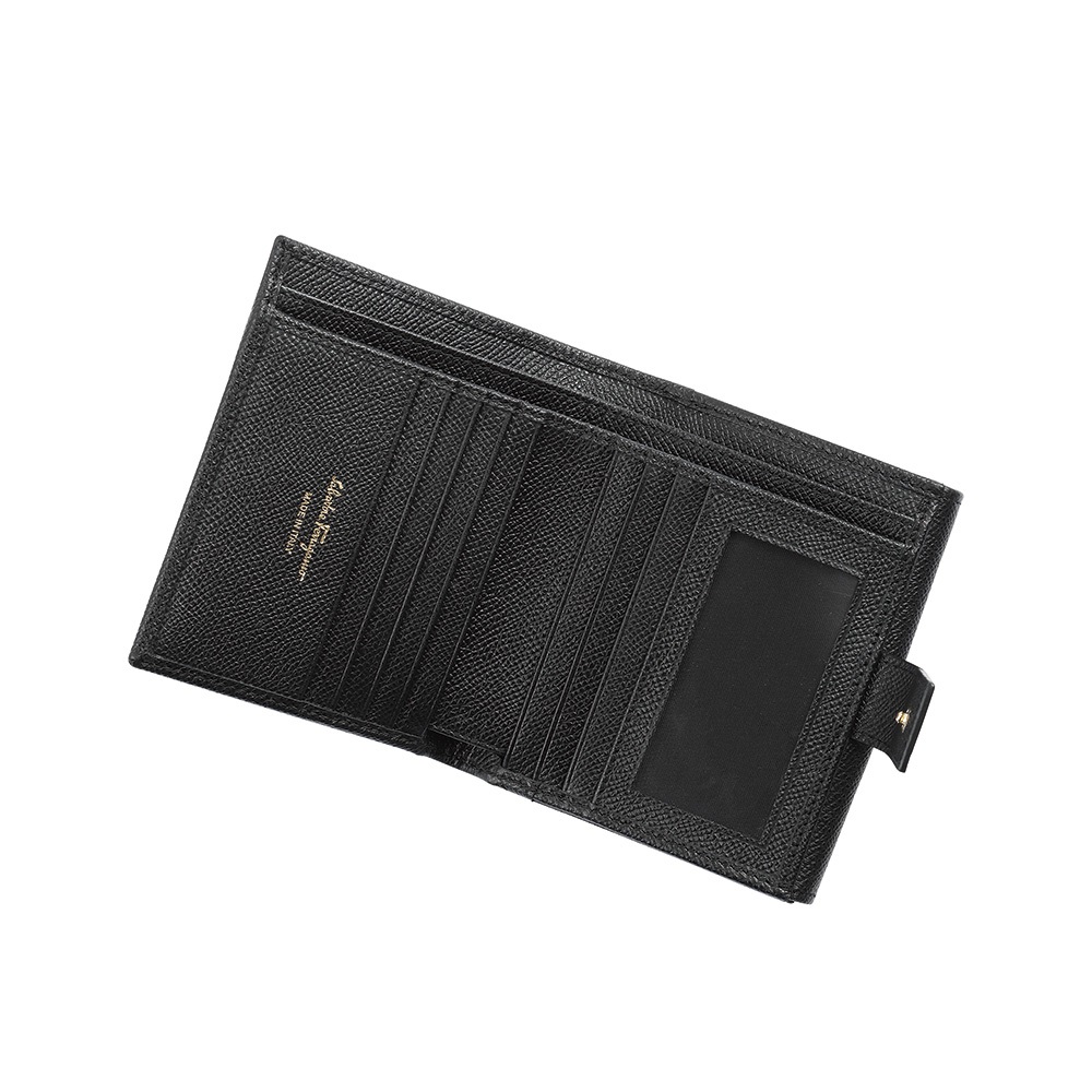 ご予約品 08 BUZZ> Ferragamo(フェラガモ) 折り財布 22C877 NERO ユニ 