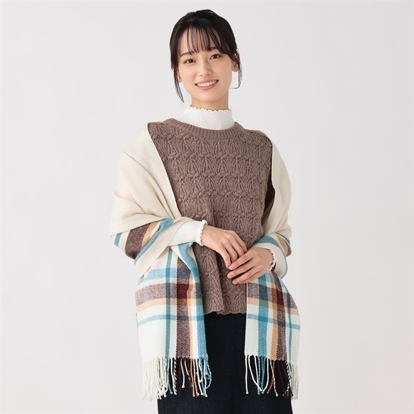 トップバリュ(TOPVALU)ピースフィットウォーム 大判ストール レディス