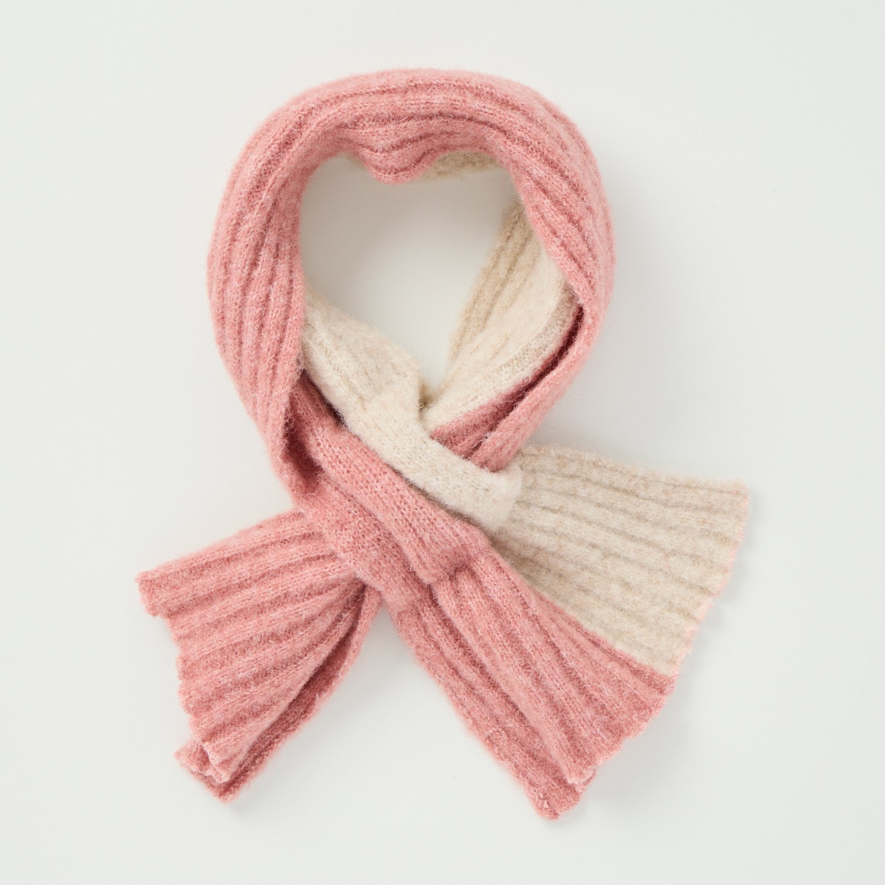 マフラー ストール 配色リブニット レディス | イオンスタイル