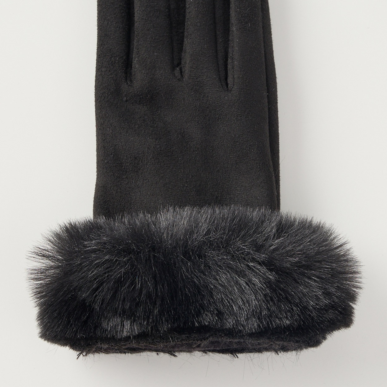 手袋 ジャージー スエード調 ファー レディス | イオンスタイル