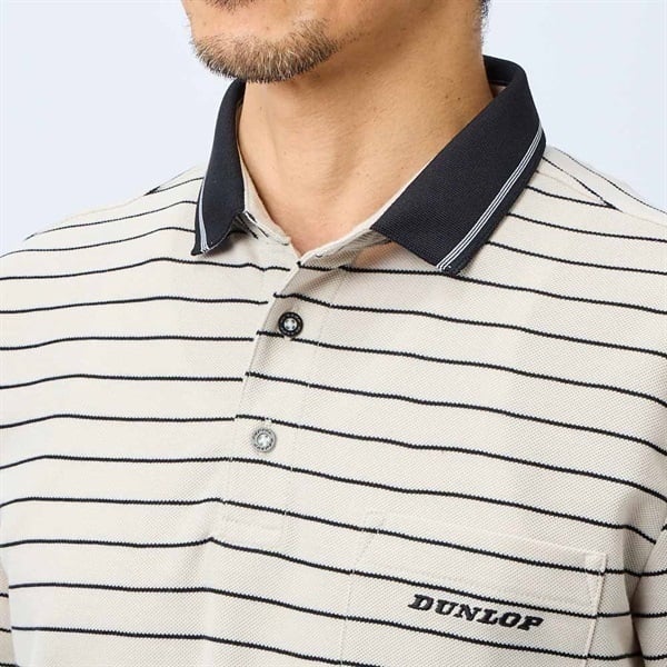 DUNLOP COLLECTION 衿裏布帛使い鹿の子ポロシャツ メンズ