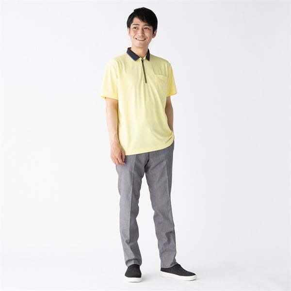 DUNLOP COLLECTION 半袖ちび衿ジップポロシャツ メンズ | イオン
