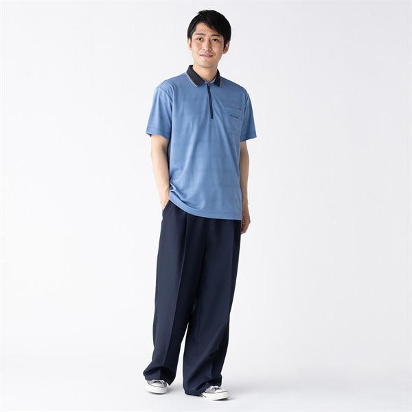 DUNLOP COLLECTION 半袖ちび衿ジップポロシャツ メンズ | イオン