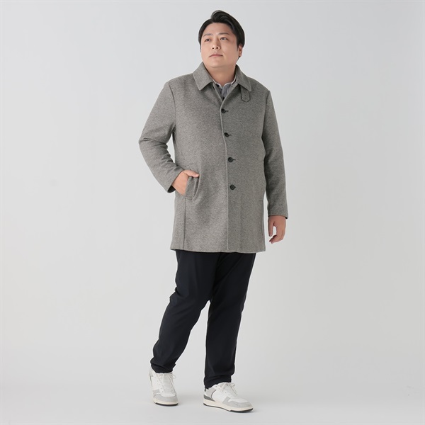 大きいサイズ ウールライク ステンカラーコート メンズ GREATESS