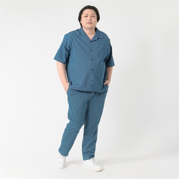 大きいサイズ メッシュデニムイージーパンツ メンズ GREATESS