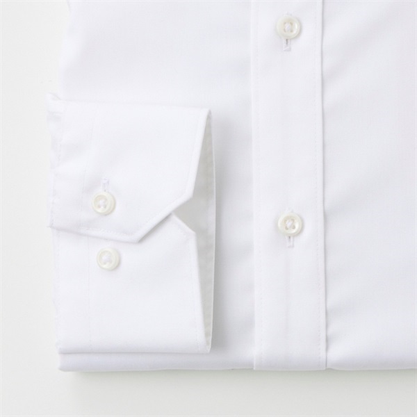 型くずれしにくい綿100% スリムドレスシャツ（ボタンダウン衿） メンズ