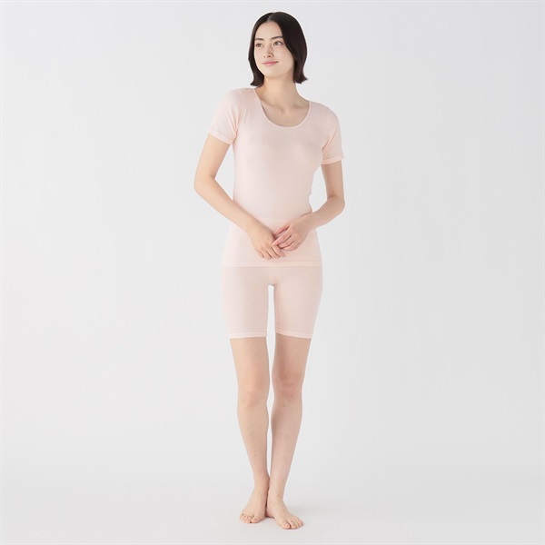 保湿インナー オーガニックコットン100％（身生地） 3分袖 レディス
