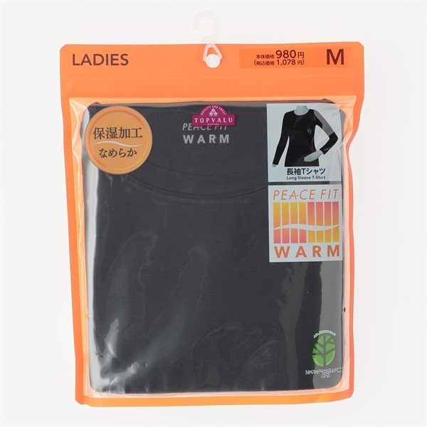 WARM 長袖Tシャツ レディス トップバリュ PEACE FIT(ピースフィット
