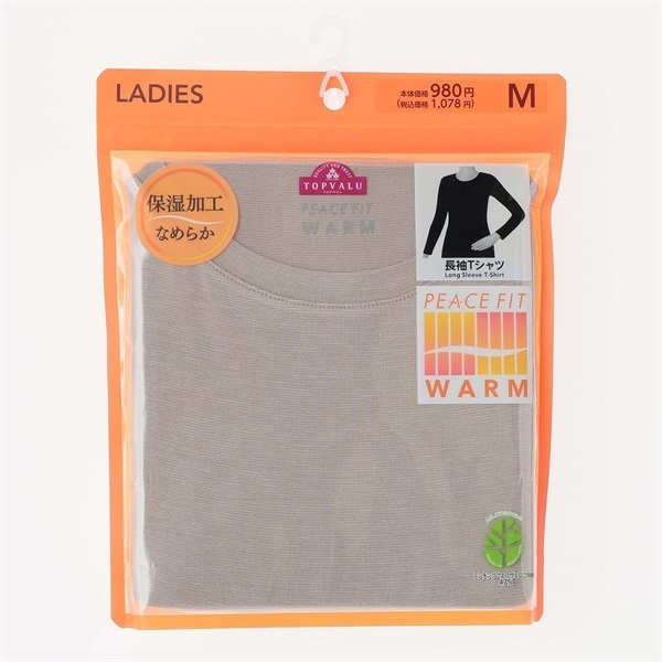 WARM 長袖Tシャツ レディス トップバリュ PEACE FIT(ピースフィット