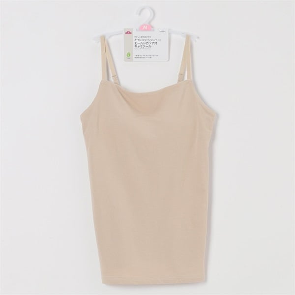 オーガニックコットンブレンド モールドカップ付キャミソール レディス