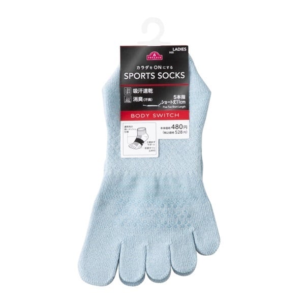 5本指クルーソックス レディス トップバリュ BODY SWITCH(ボディ