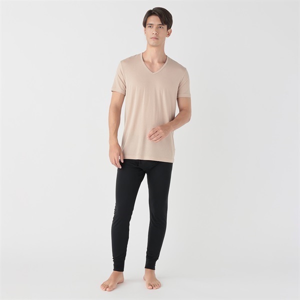 WARM 半袖Vネックシャツ メンズ トップバリュ PEACE FIT(ピース