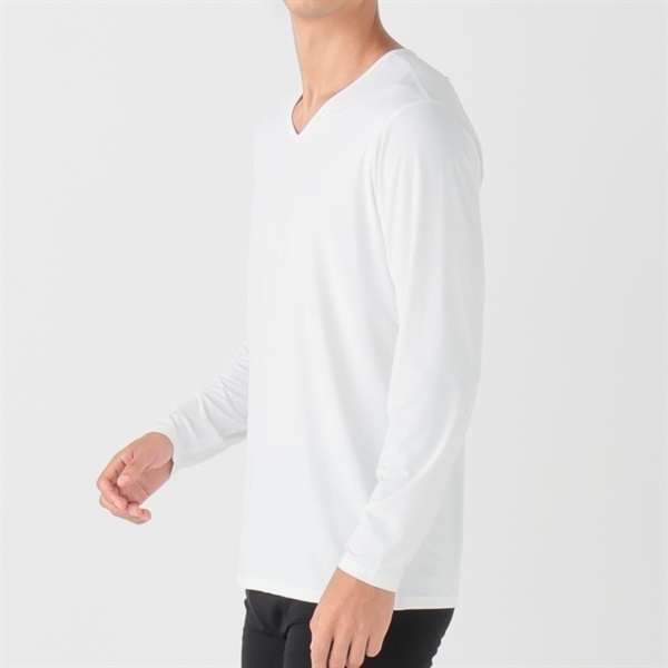 SilkyFACT×ピップ 長袖Vネックシャツ 8粒(背面)・1枚入 メンズ トップ