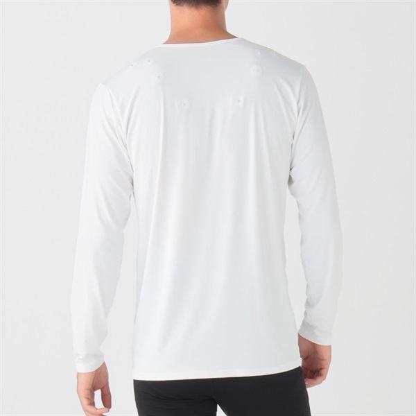SilkyFACT×ピップ 長袖Vネックシャツ 8粒(背面)・1枚入 メンズ トップ