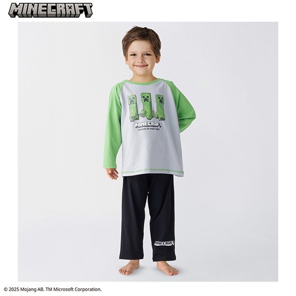 マインクラフト ラグラン2TOPSパジャマ 男の子 キッズ 110cm