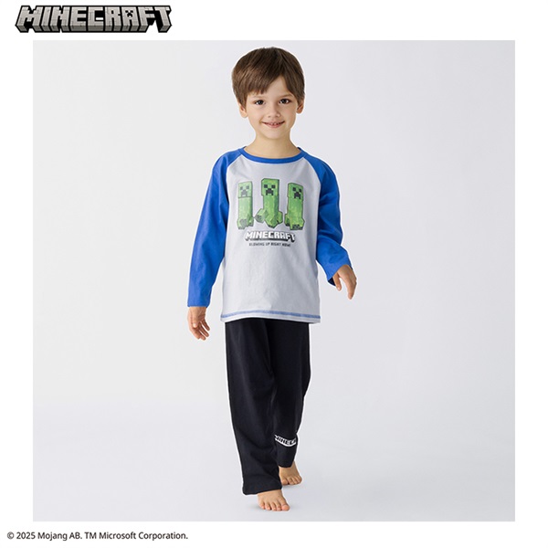 マインクラフト ラグラン2TOPSパジャマ 男の子 キッズ 110cm