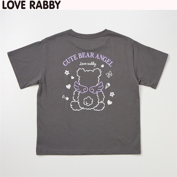 BAPEKIDSカラフルキャラクターTシャツ＆ショートパンツセット80cm正規品 ラブラビ くまバックプリントTシャツタイダイショートパンツセット