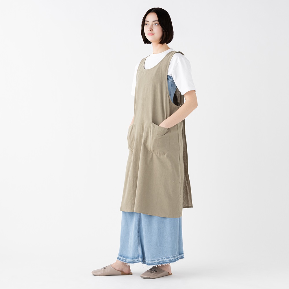 エプロン フリークロス 綿ワッシャー無地 レディス | イオンスタイル