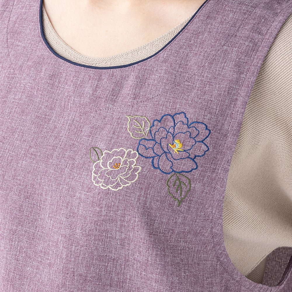 新品　Hotman 紫色 エプロン 刺繍付き エプロン 和布屋 刺繍 レディス | イオンスタイルオンライン