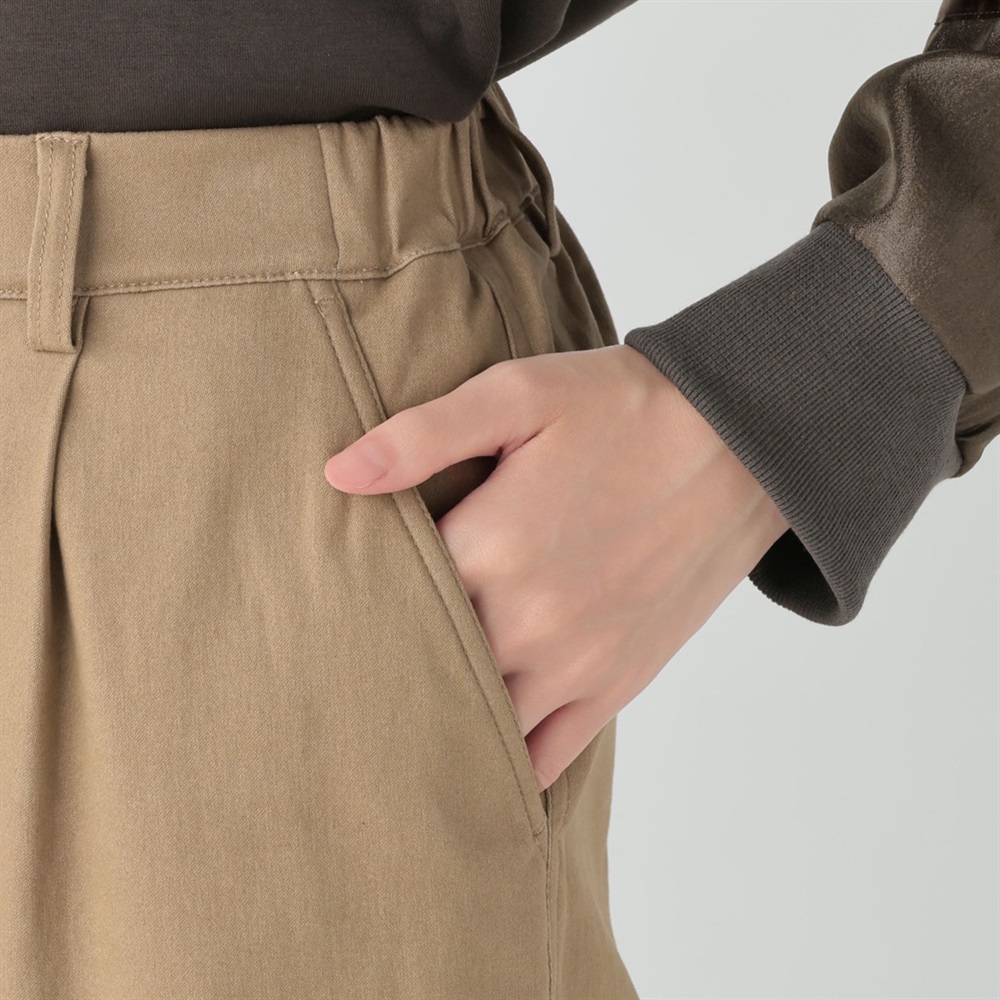 裏起毛ツイルタックセミワイドパンツ レディス ESSEME(エシーム