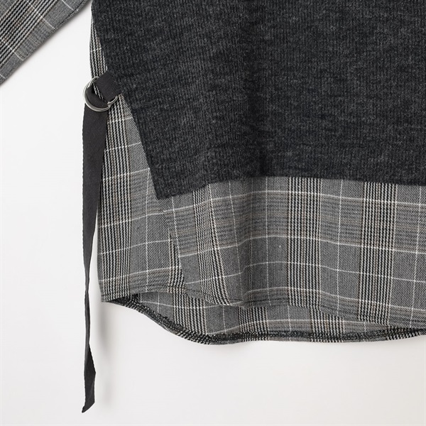 袖チェックレイヤードプルオーバー レディス ESSEME(エシーム) 363123