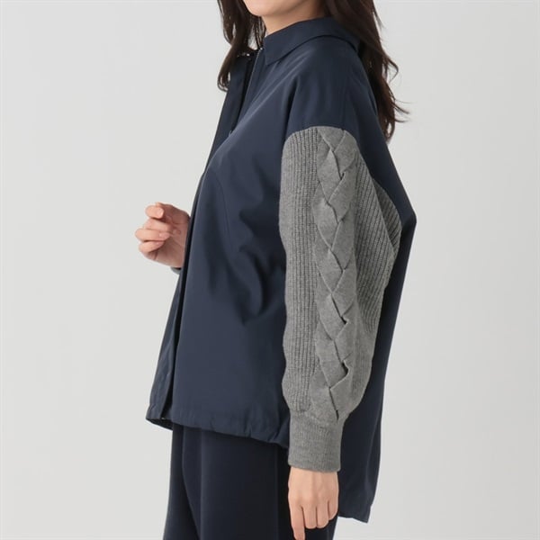 ESSEME×藤本美貴さんコラボ 袖ケーブルニットジャケット レディス