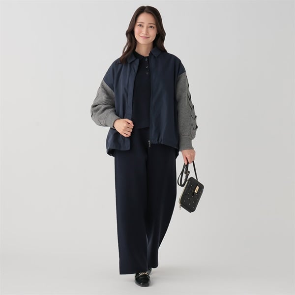 ESSEME×藤本美貴さんコラボ 袖ケーブルニットジャケット レディス