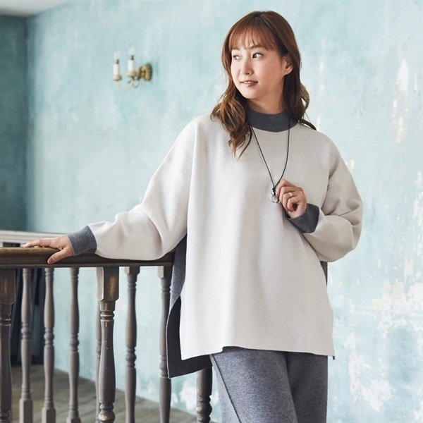 ESSEME×藤本美貴さんコラボ 配色ボクシーチュニック レディス ESSEME