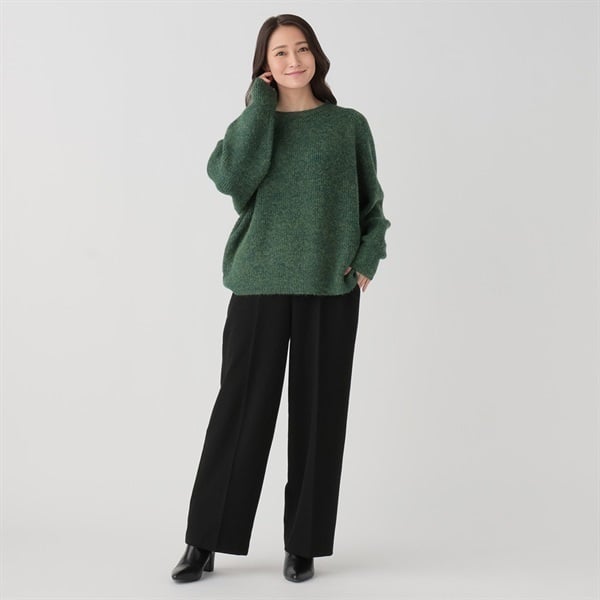 ESSEME×藤本美貴さんコラボ ファンシーヤーン畦ゆるニット レディス