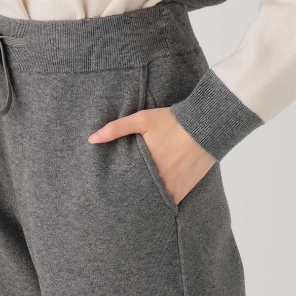 ESSEME×藤本美貴さんコラボ サイドスリットニットパンツ レディス