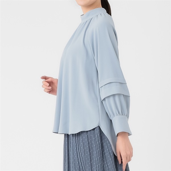 スタンドネック袖タックブラウス レディス ESSEME(エシーム) 232240