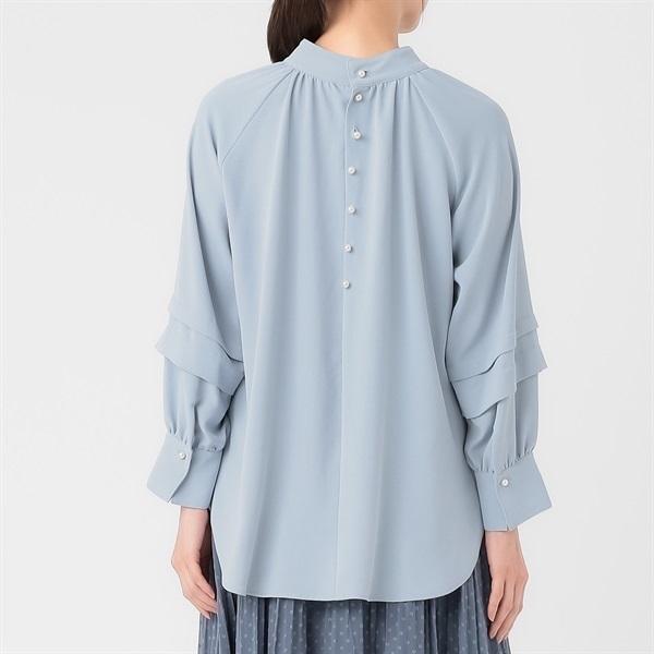 スタンドネック袖タックブラウス レディス ESSEME(エシーム) 232240