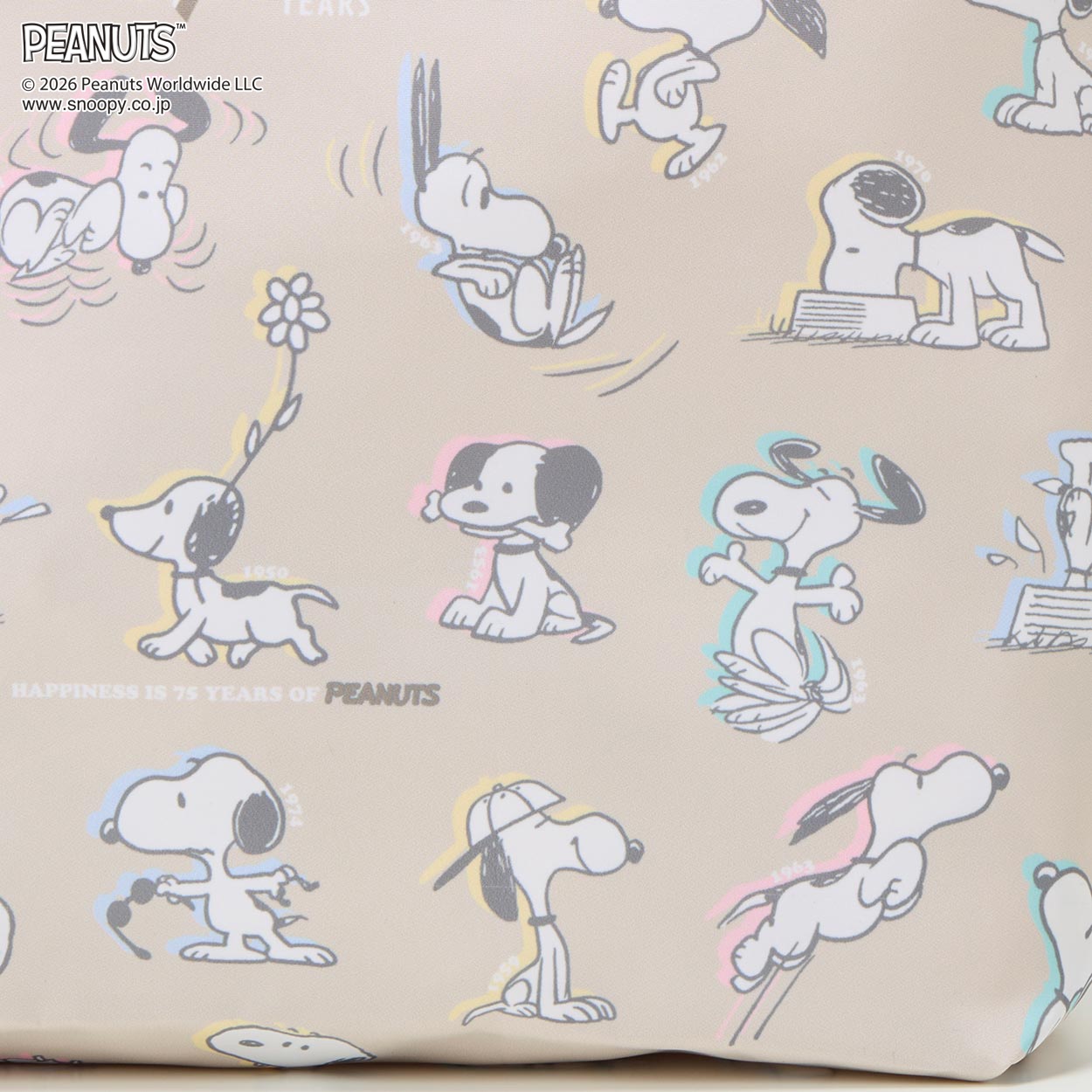 ピーナッツ(PEANUTS) 75周年 スヌーピー エコバッグ | イオンスタイル