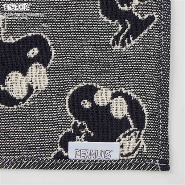ピーナッツ(PEANUTS) スヌーピー 3重ガーゼハンカチ モノトーン