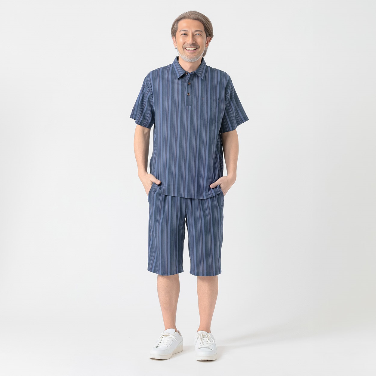 クレープ柄5分丈ショートパンツ メンズ | イオンスタイルオンライン