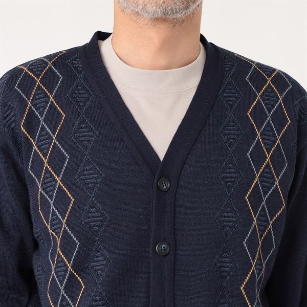 日本製 ダイヤ柄カーディガン メンズ | イオンスタイルオンライン 衣料