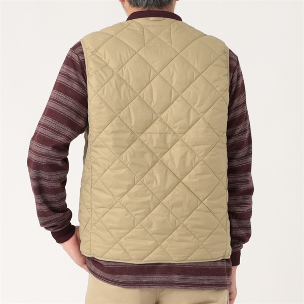 【美品】AKM ダイヤキルト 光沢 レイヤード ダウンベスト ブラウン L 美品】AKM ダイヤキルト 光沢 レイヤード ダウンベスト ブラウン L