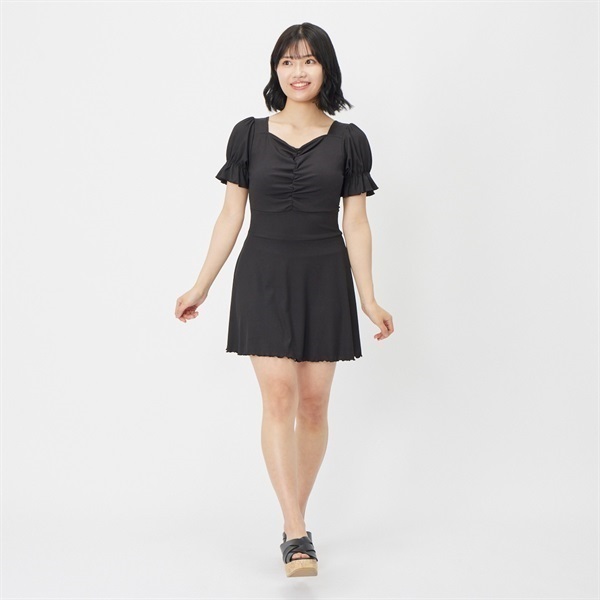 日本未上陸【REISS】NIKKIコントラストミニワンピ RESEXXY フリンジツイードミニワンピース（ブラック