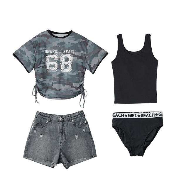 2点セット HOMME girls LOGO タンクトップ バイカー ショーツ ダブル ロゴ クラシック タンクトップ｜HOMME girls(オムガールズ