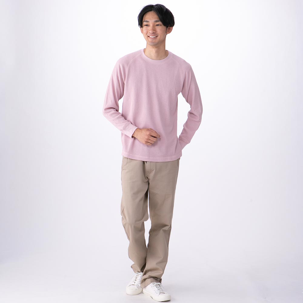 【定番】Stone  ワッフル クルーネック スウェットシャツ デザートブラウン 6100008 ORGANIC COTTON WAFFLE FLEECE