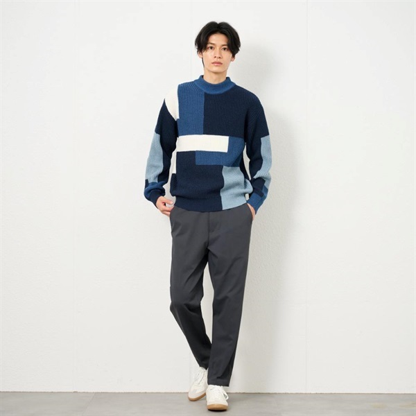 TVC カラーブロック畦モックネック メンズ | イオンスタイルオンライン  