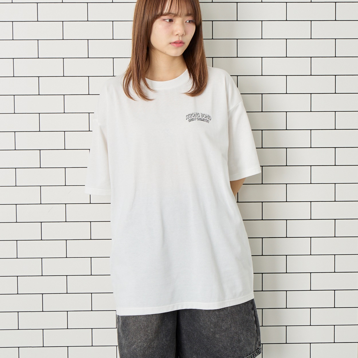 フィットモア♡タグ付き♡ダブルスカラップカラーTシャツ サガラ刺繍うさぎTシャツ Doublefocus (ダブルフォーカス