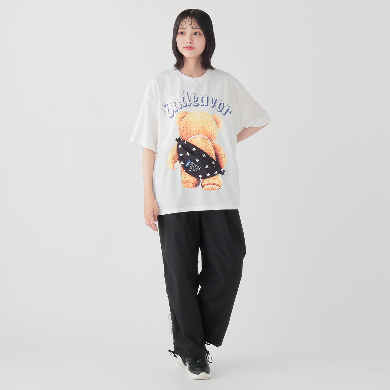 クマプリントバッグTシャツ Doublefocus (ダブルフォーカス