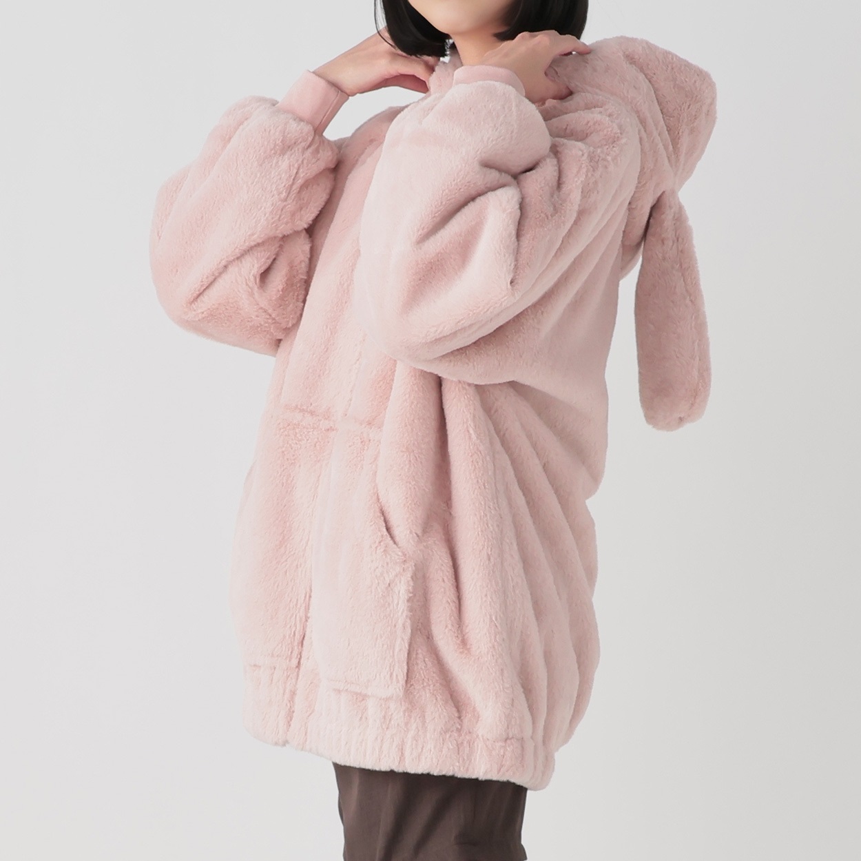 ネコミミ・ウサミミフェイクファーブルゾン レディス Doublefocus