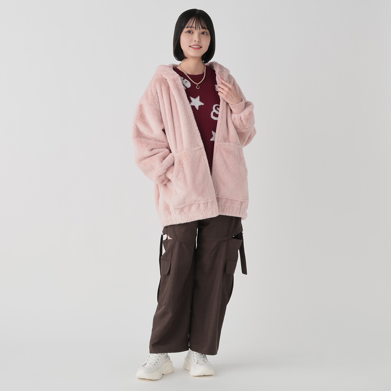 ネコミミ・ウサミミフェイクファーブルゾン レディス Doublefocus